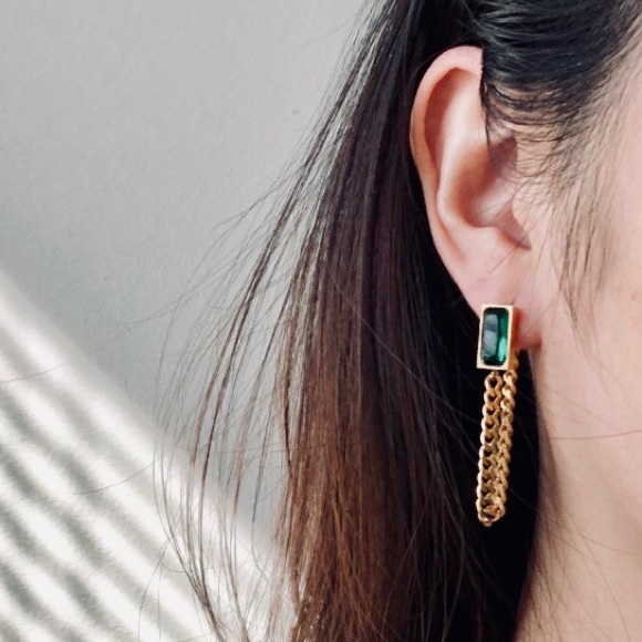 Chain drop earrings - Picture 7 of 8